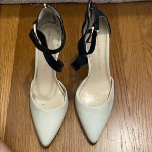 Black and white pumps